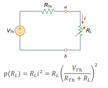 RTh 
a 
p(RL) = RLi2 = 
RTh + RL 