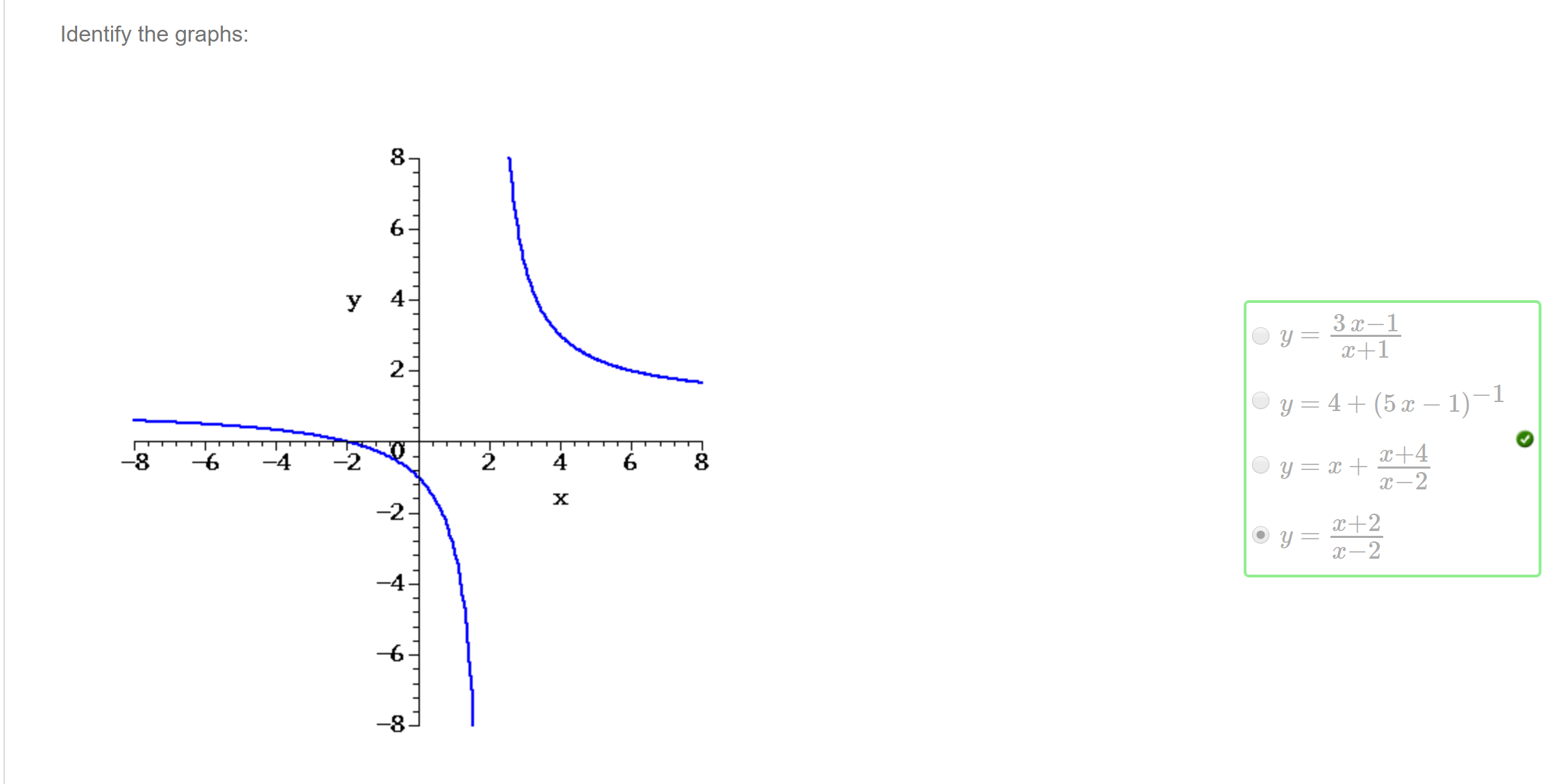 Machine generated alternative text:
Identify the graphs: 
—4 
—8 
-6 