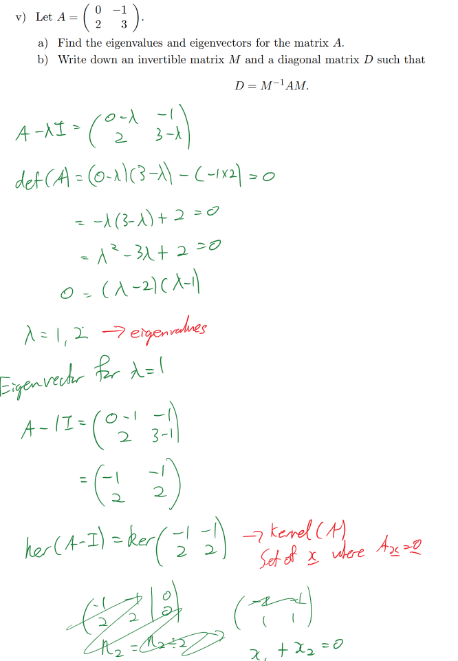 Untitled picture.png Machine generated alternative text:
(02 
31) 
v) Let A 
a) Find the eigenvalues and eigenvectors for the matrix A. 
b) Write down an invertible matrix M and a diagonal matrix D such that 
D M-IAM. 
Ink Drawings
Ink Drawings
Ink Drawings
￼￼￼
￼￼￼￼￼
￼
￼￼￼￼
￼￼
￼￼
￼
￼￼￼￼￼
￼
￼
￼￼￼￼￼
￼￼
Ink Drawings
Ink Drawings
Ink Drawings
￼￼￼￼￼￼￼￼￼
￼￼￼￼￼￼￼
￼￼￼￼￼
￼
￼￼￼
￼￼￼
