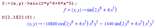 Machine generated alternative text:
f: = (x , y) •sin ; 
f: 615 ) 
-10800 cos(2y6 — 1440 sin(2y6 
